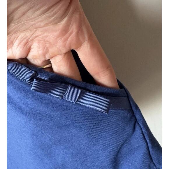 Princesse Tam Tam Romper Women’s Size XXS Blue Hooded 2” Inseam Bow Pockets - Picture 5 of 9